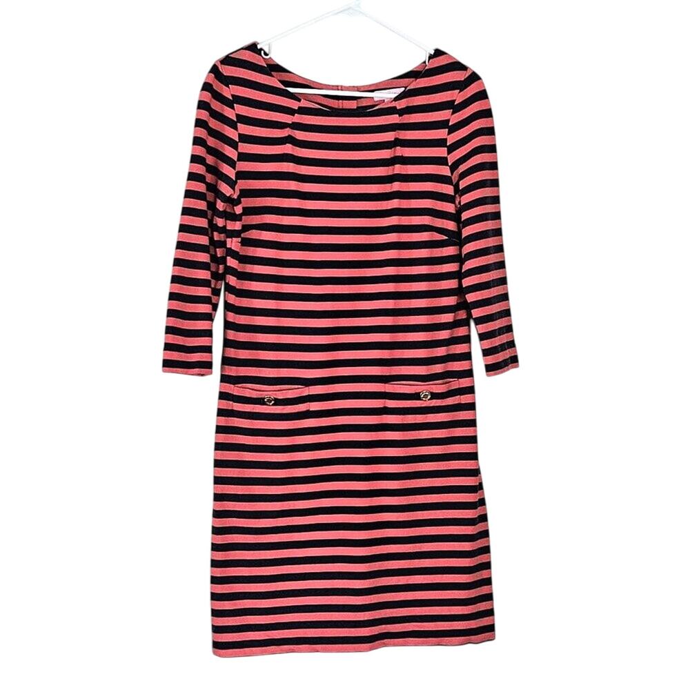 Lilly Pulitzer Charlene Striped Shift Dress - Navy Coral- sz Small (flaws)